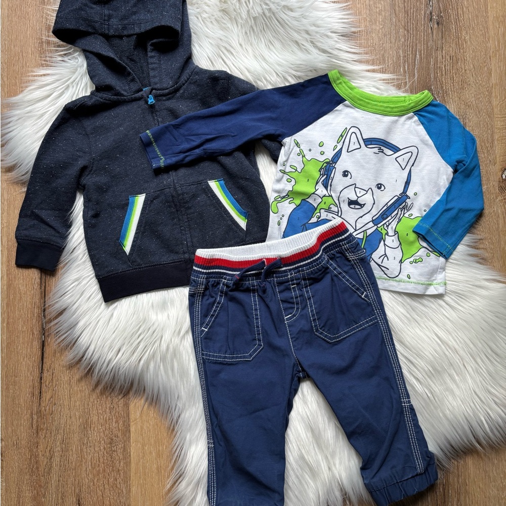 Joe Fresh 3-Piece Baby Hoodie & Graphic Tee Set